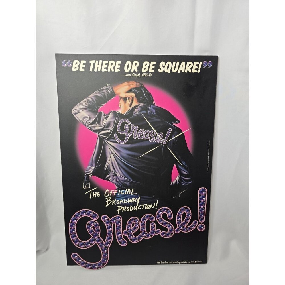 Vintage Grease The Broadway Musical Poster Wooden Plaque - Wall Decor